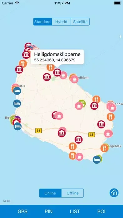 Capturas de tela do Bornholm - Route Map Offline