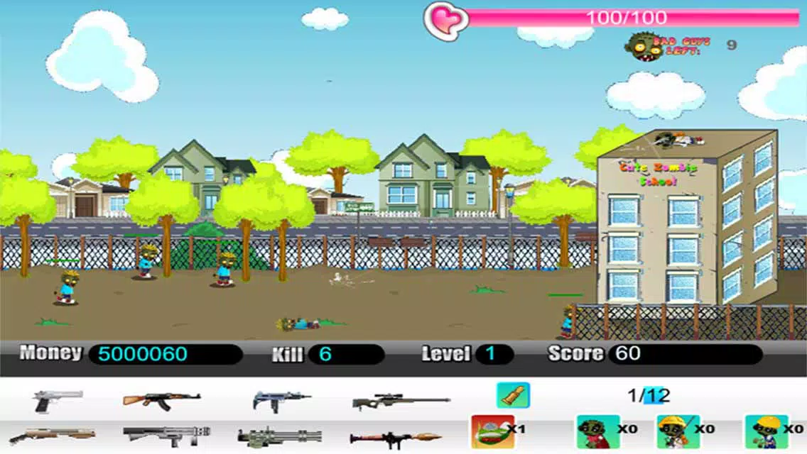 Tangkapan layar Zombie School Defense