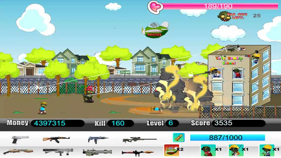 Tangkapan layar Zombie School Defense