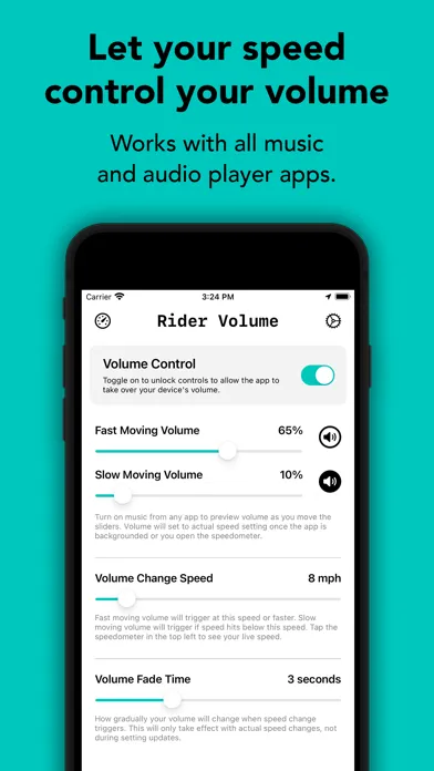 Tangkapan skrin Ski Speed Volume Control