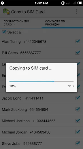 Copy to SIM Card Pro স্ক্রিনশট