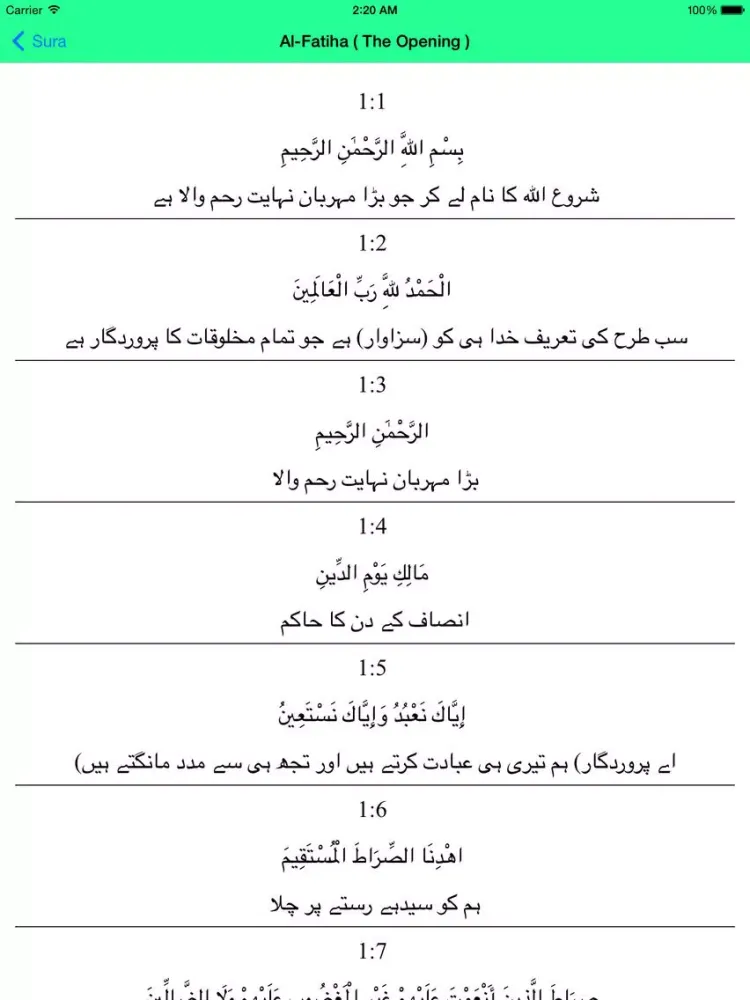 Zrzuty ekranu Al Quran - Urdu iPad 