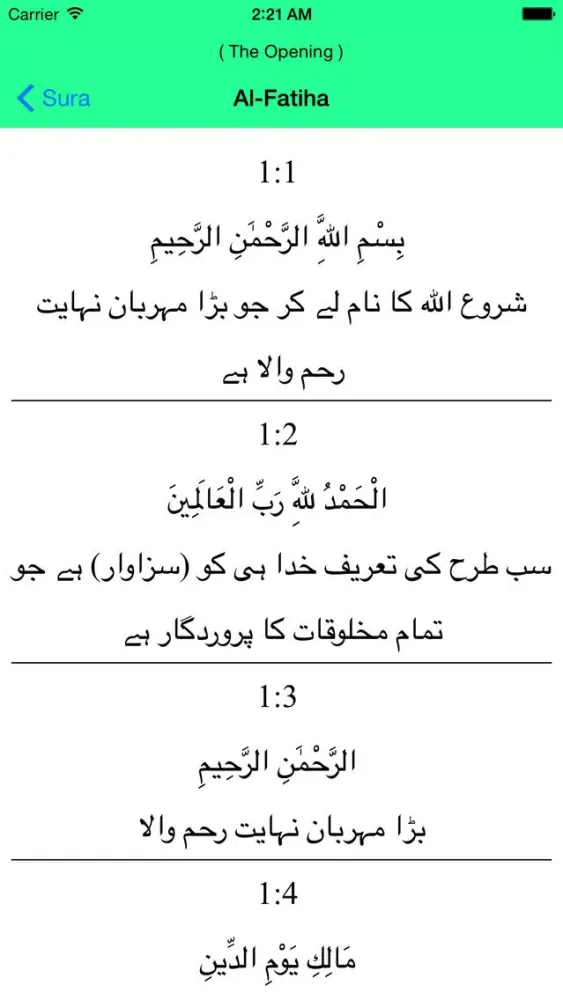 Zrzuty ekranu Al Quran - Urdu