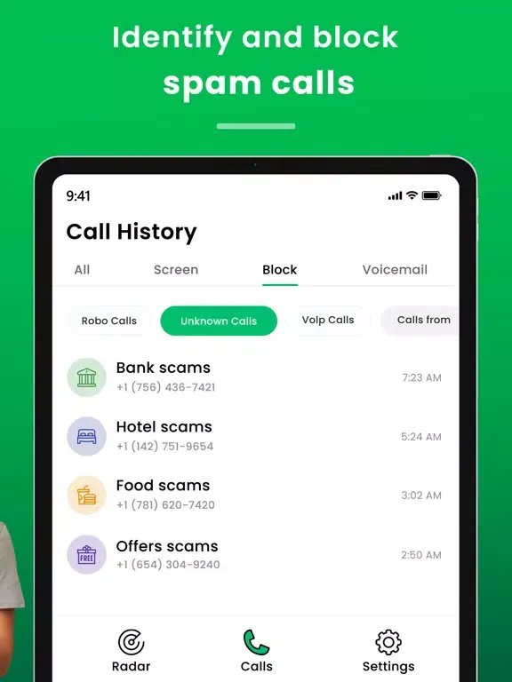 Tangkapan skrin Call Blocker - Spam Blocker iPad 
