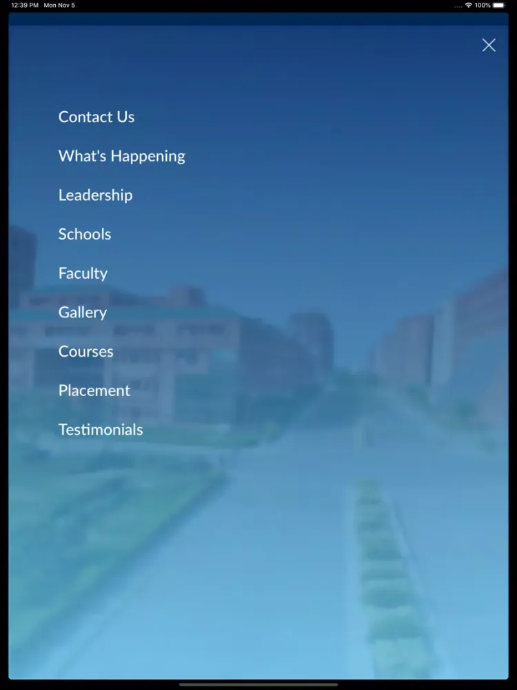 Capturas de tela do Sharda University iPad 