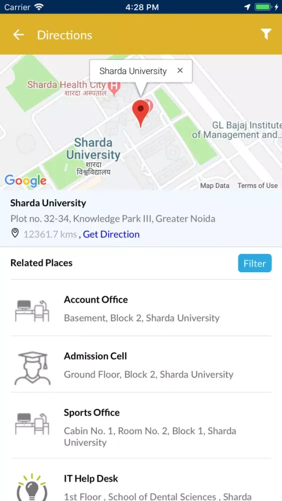 Capturas de tela do Sharda University