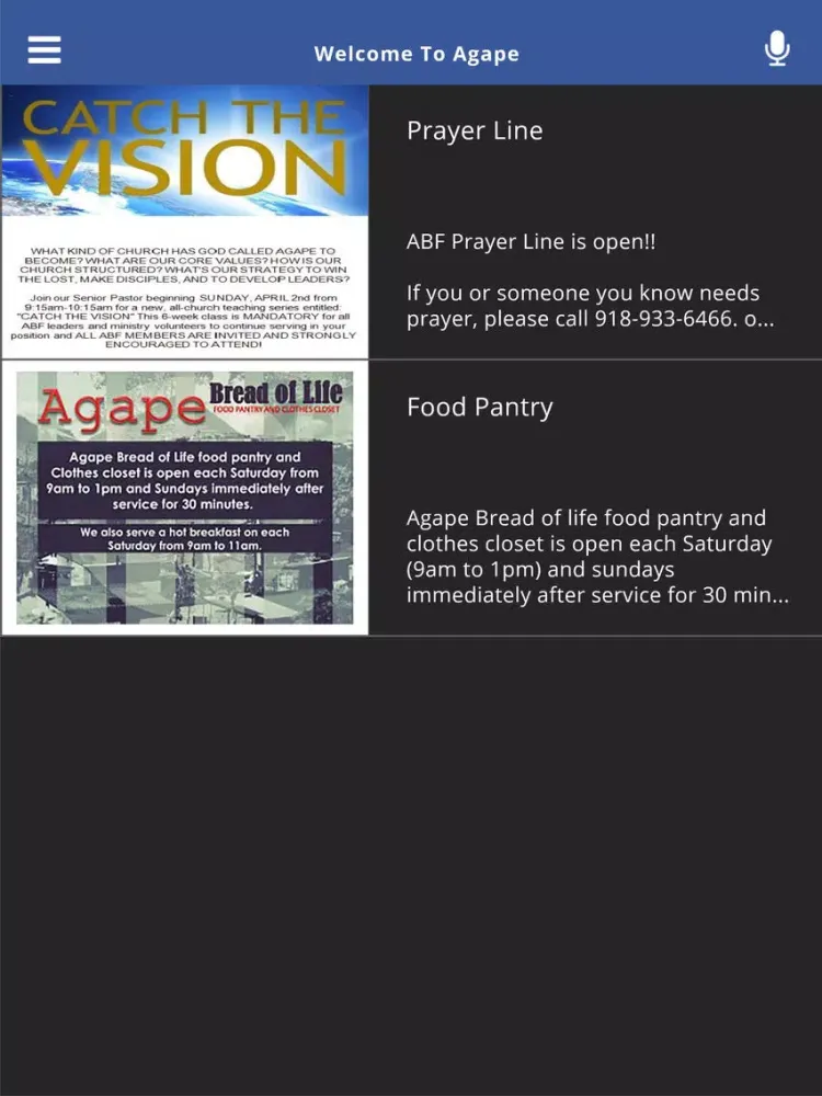 Welcome To Agape iPad  Screenshots