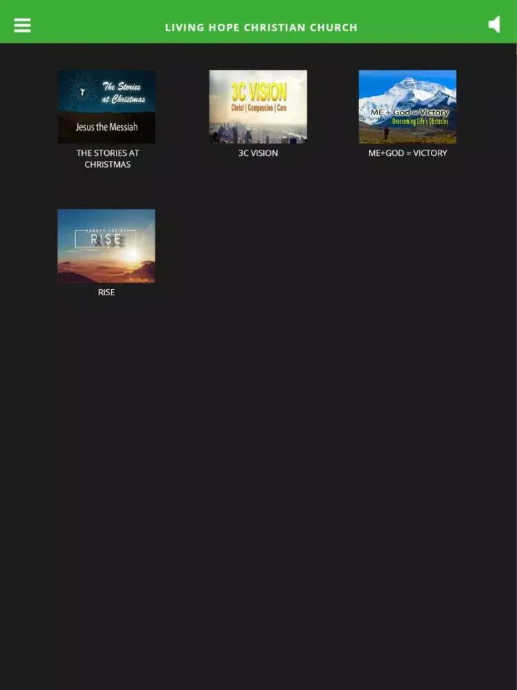 Tangkapan layar Living Hope Christian Church iPad 