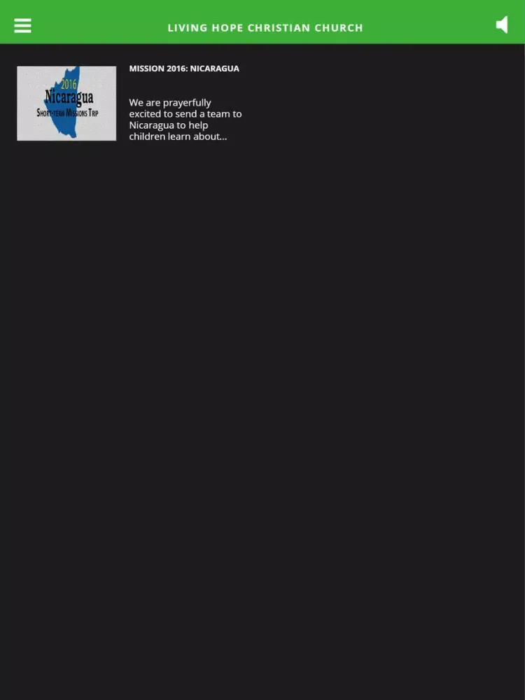 Tangkapan layar Living Hope Christian Church iPad 