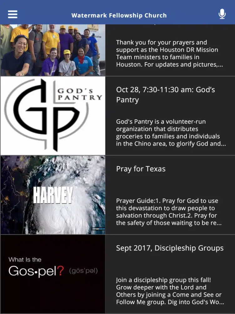 Capturas de pantalla de Watermark Fellowship Church iPad 