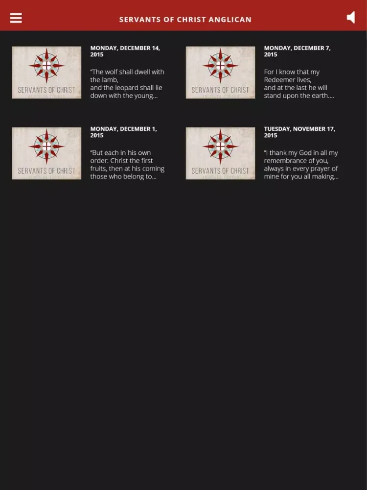 Servants of Christ Anglican iPad 应用截图