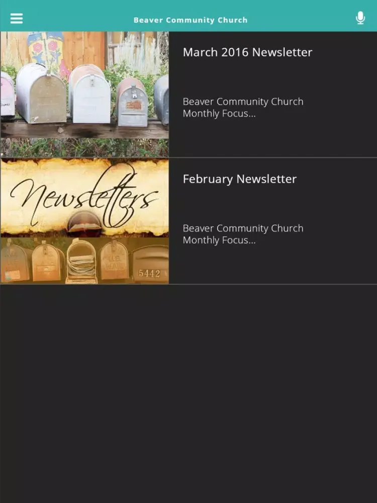 Capturas de tela do Beaver Community Church iPad 