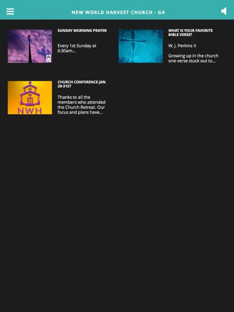 Capturas de pantalla de New World Harvest Church - GA iPad 