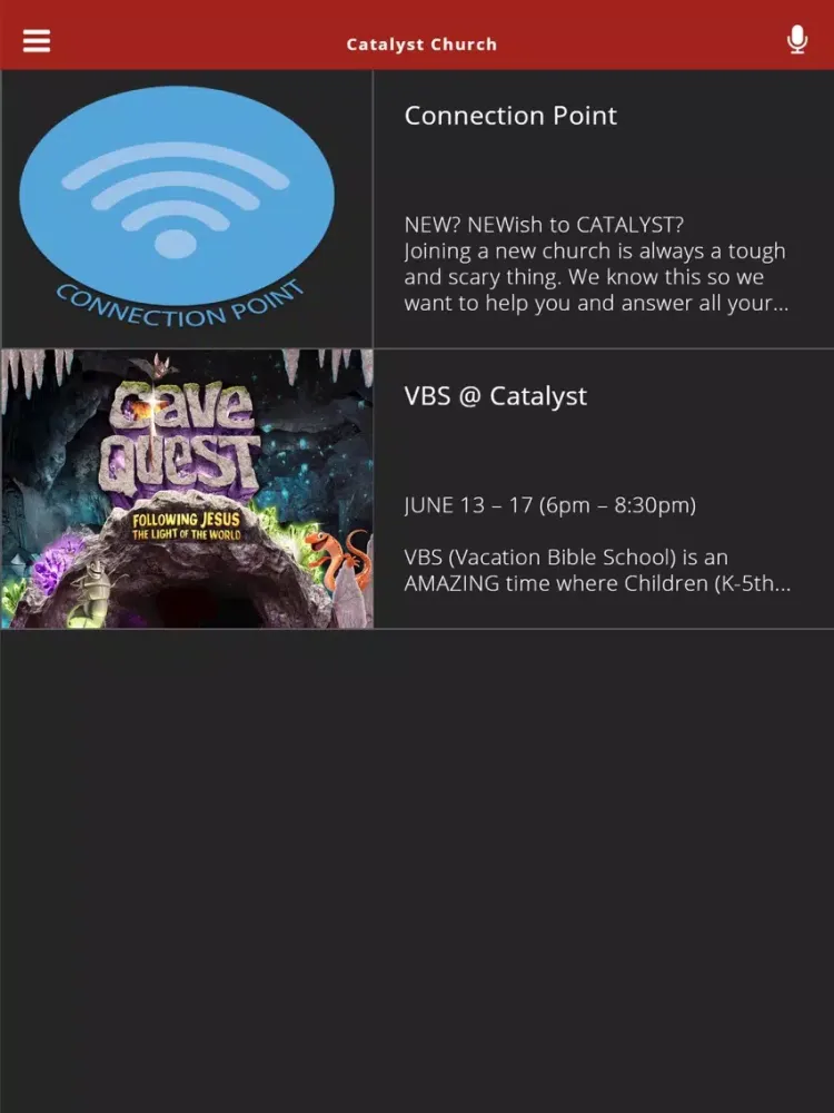 Catalyst Church iPad  Screenshots