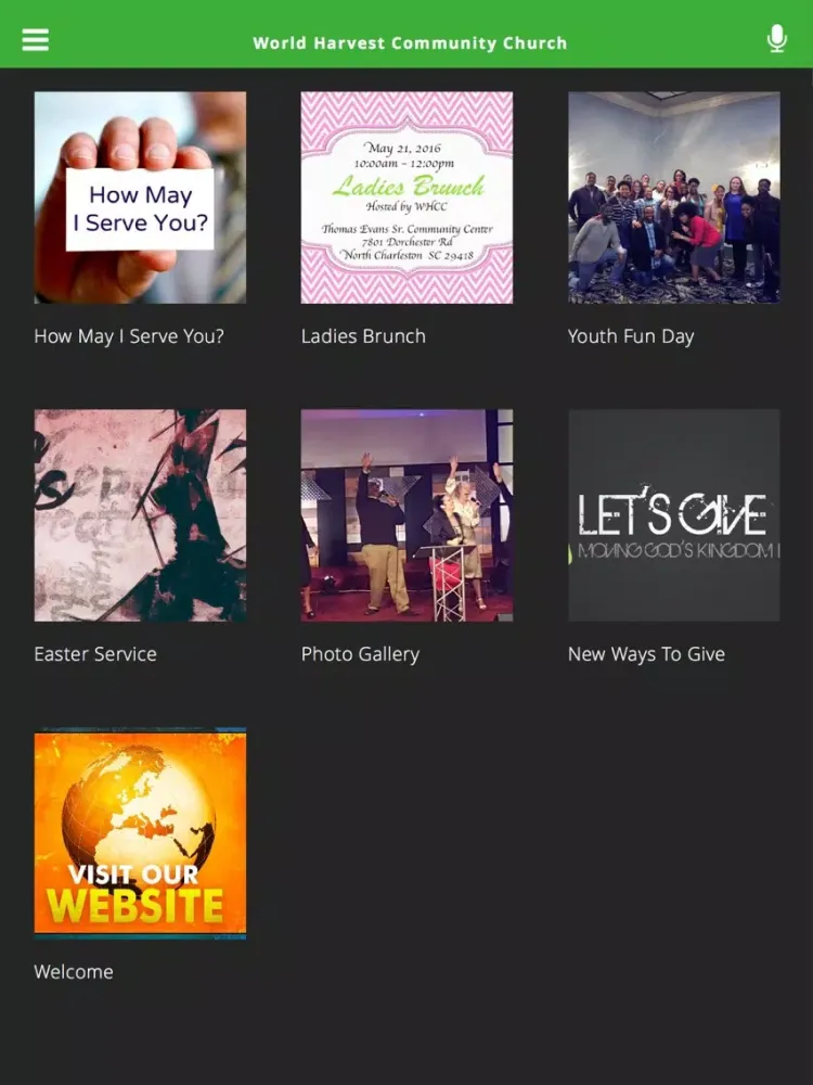 World Harvest Community Church iPad  Screenshots