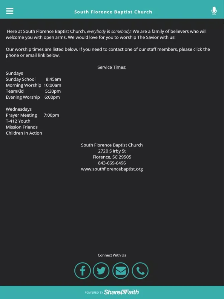 South Florence Baptist Church iPad 应用截图