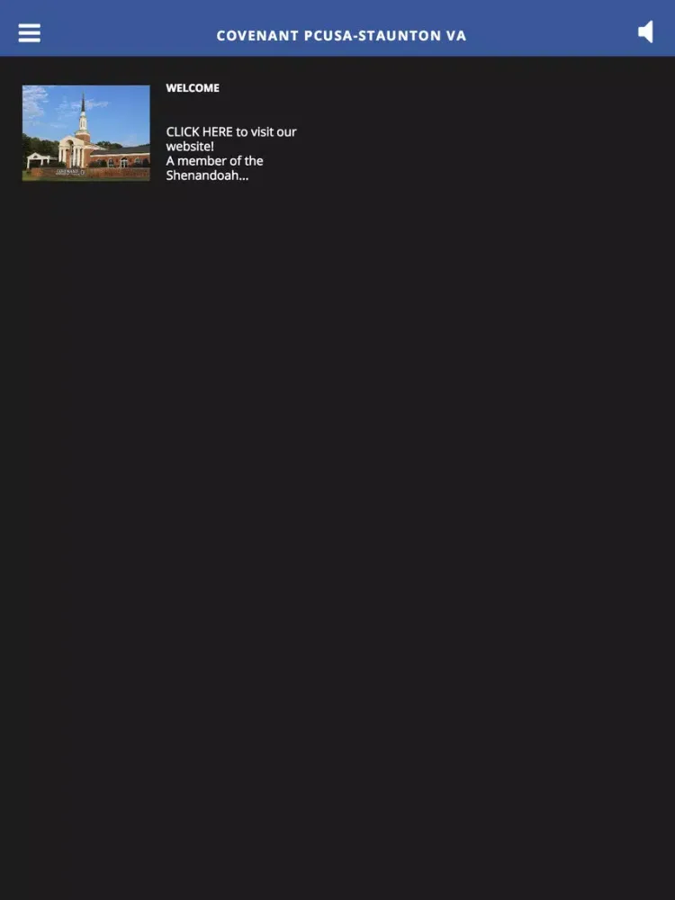 Скриншоты Covenant PCUSA-Staunton VA iPad 