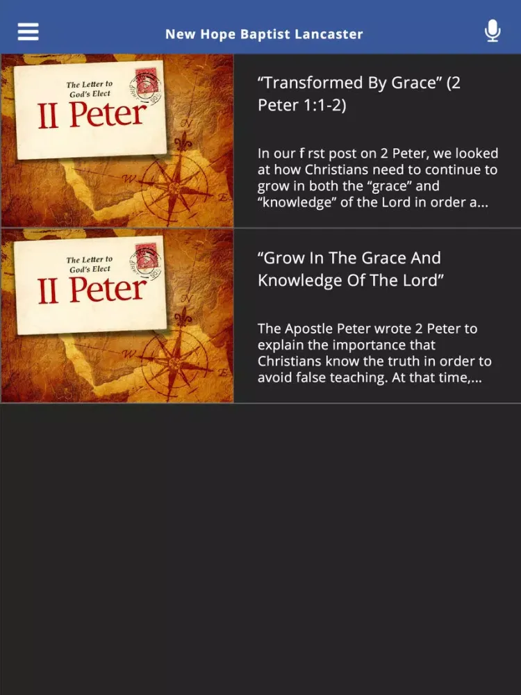 Скриншоты New Hope Baptist Lancaster iPad 