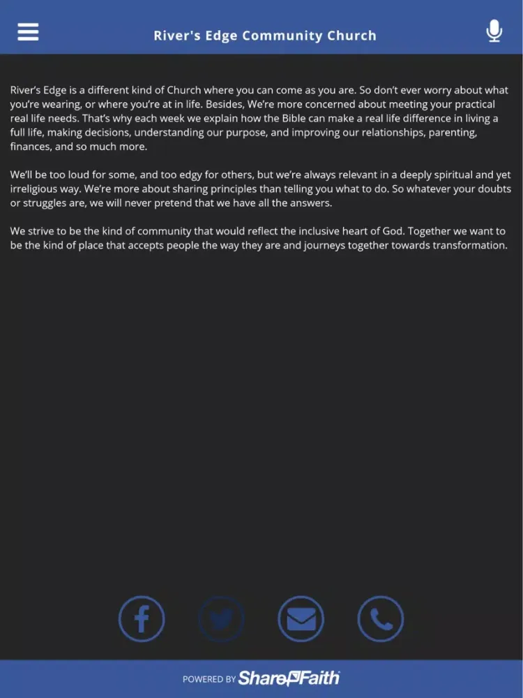 Скриншоты River's Edge Community Church iPad 