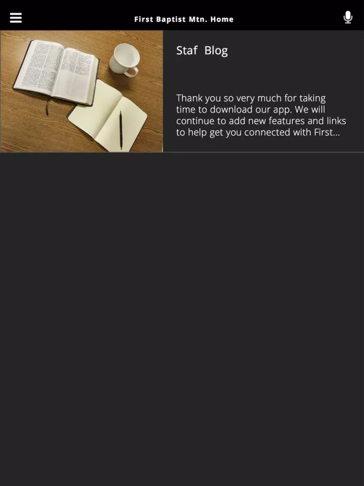 Ảnh chụp màn hình của First Baptist Mtn. Home iPad 