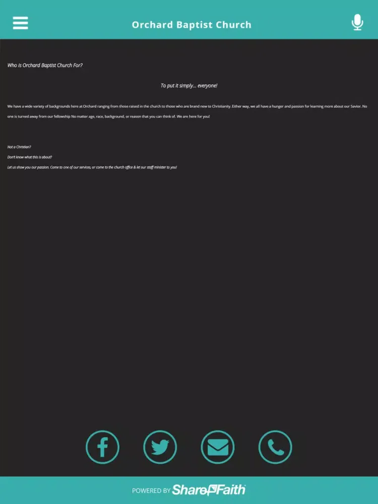 تصاویر Orchard Baptist Church Mobile iPad 