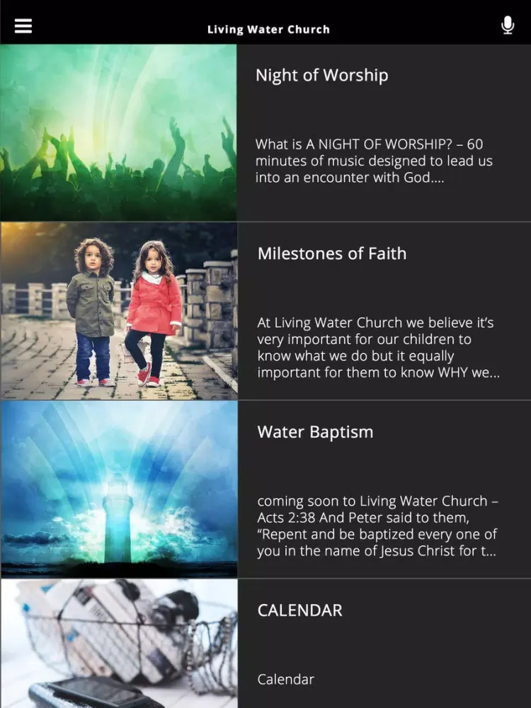 ภาพหน้าจอของ Living Water Church Riverhead iPad 