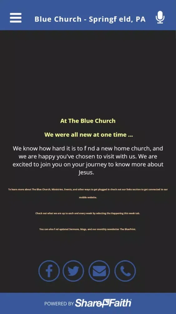 Capturas de tela do Blue Church - Springfield, PA