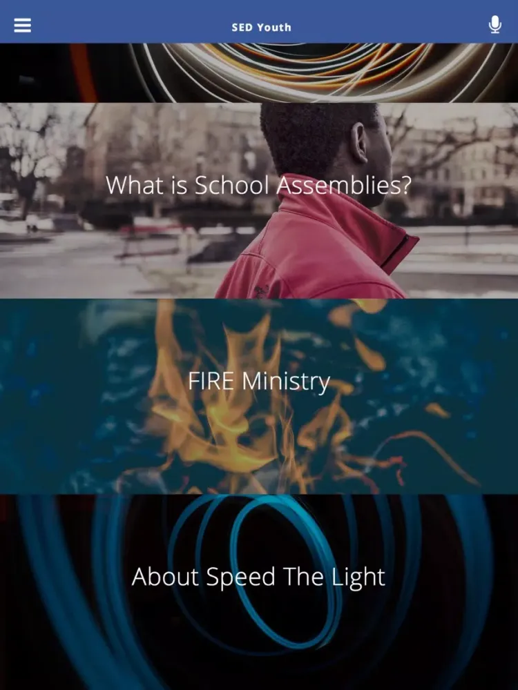 Capturas de tela do SED Youth iPad 