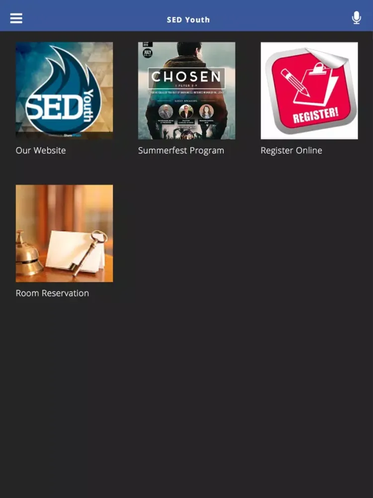 Capturas de tela do SED Youth iPad 
