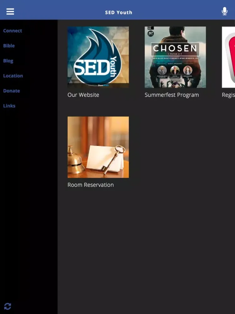 Capturas de tela do SED Youth iPad 