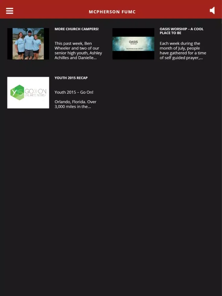 McPherson FUMC iPad  Screenshots