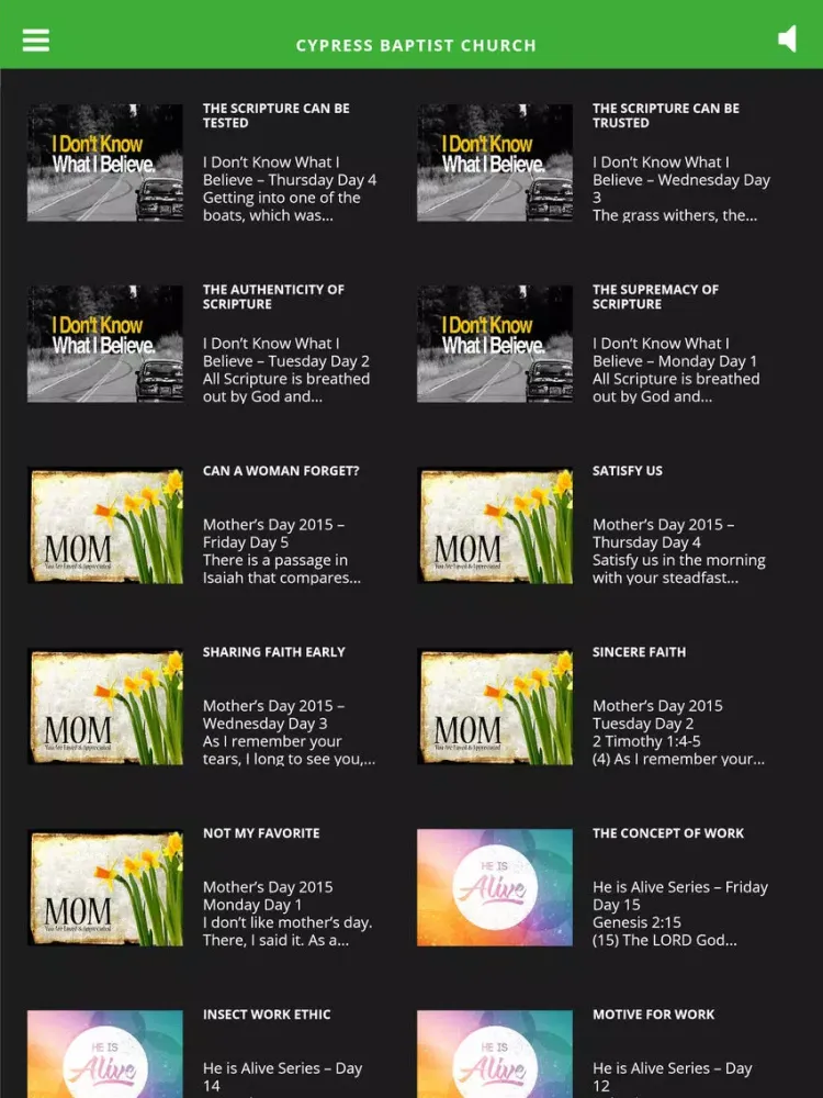 Cypress Baptist Church Mobile iPad  Screenshots
