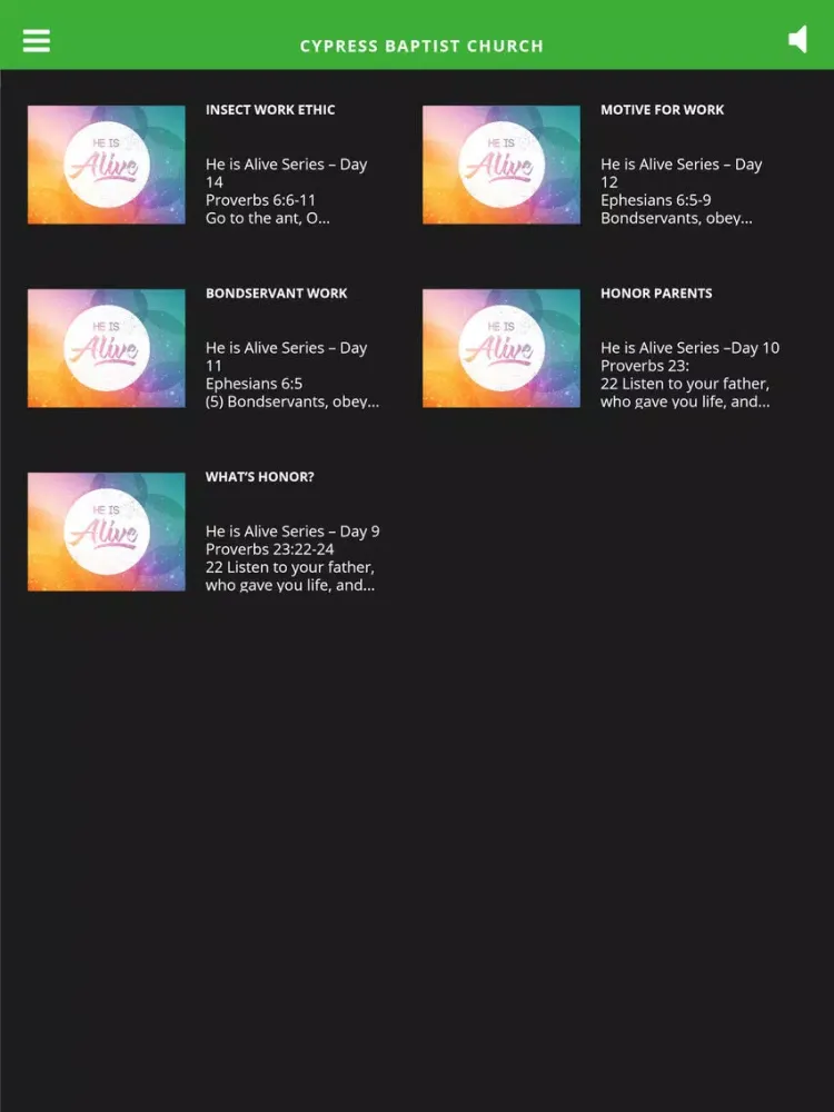 Cypress Baptist Church Mobile iPad  Screenshots