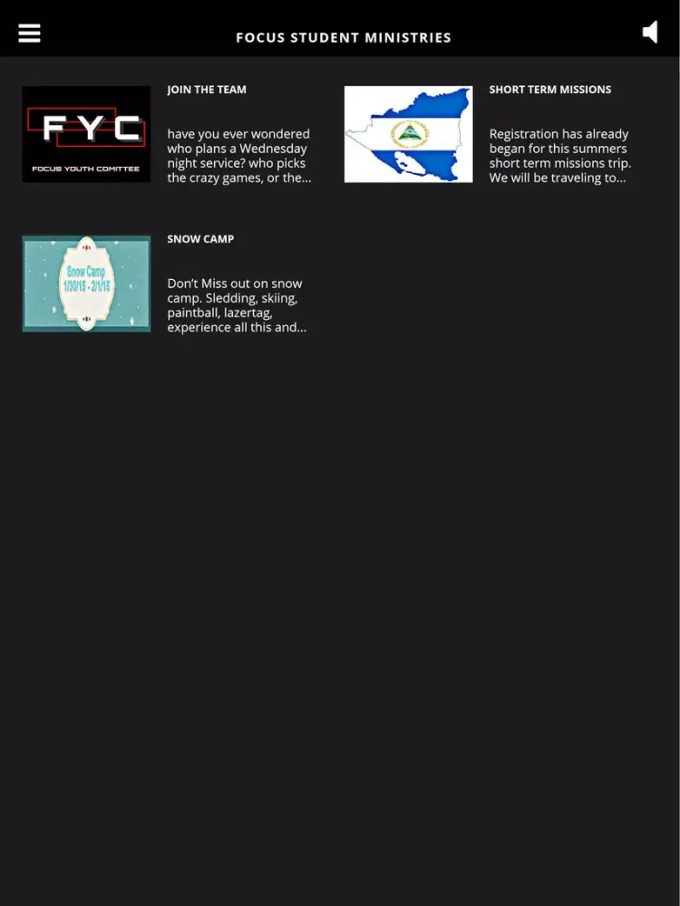 Focus Student Ministries iPad 应用截图