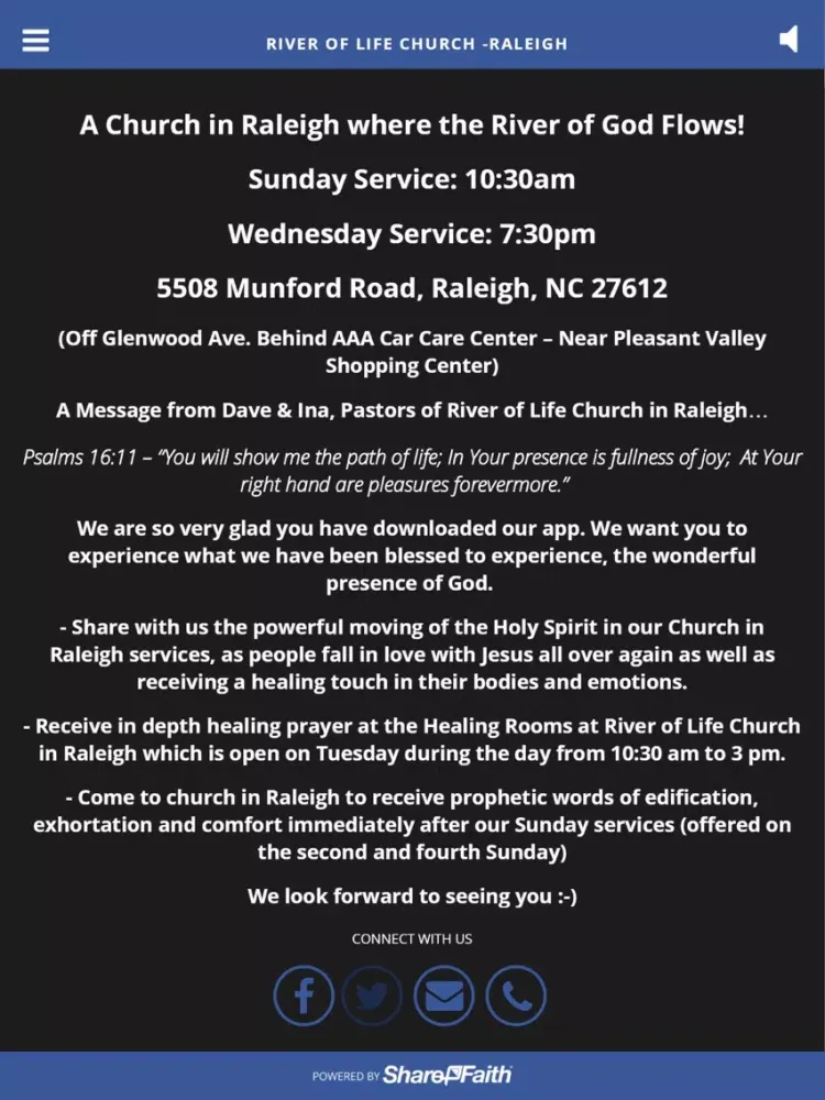 ภาพหน้าจอของ River of Life Church -Raleigh iPad 