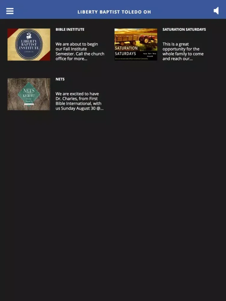 Capturas de pantalla de Liberty Baptist Toledo OH iPad 