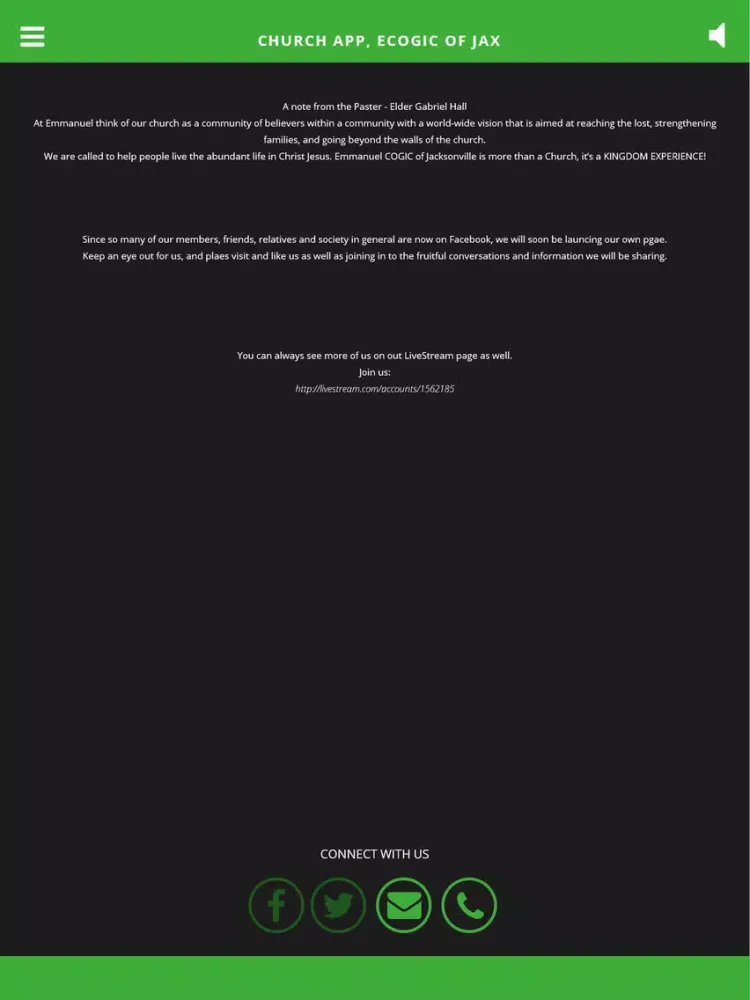 Скриншоты Church App, ECOGIC of JAX iPad 