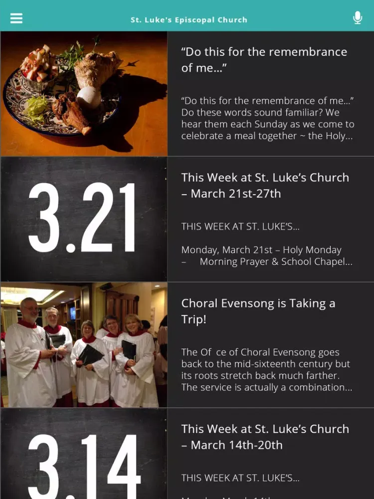 Capturas de tela do St. Luke's Episcopal Church iPad 