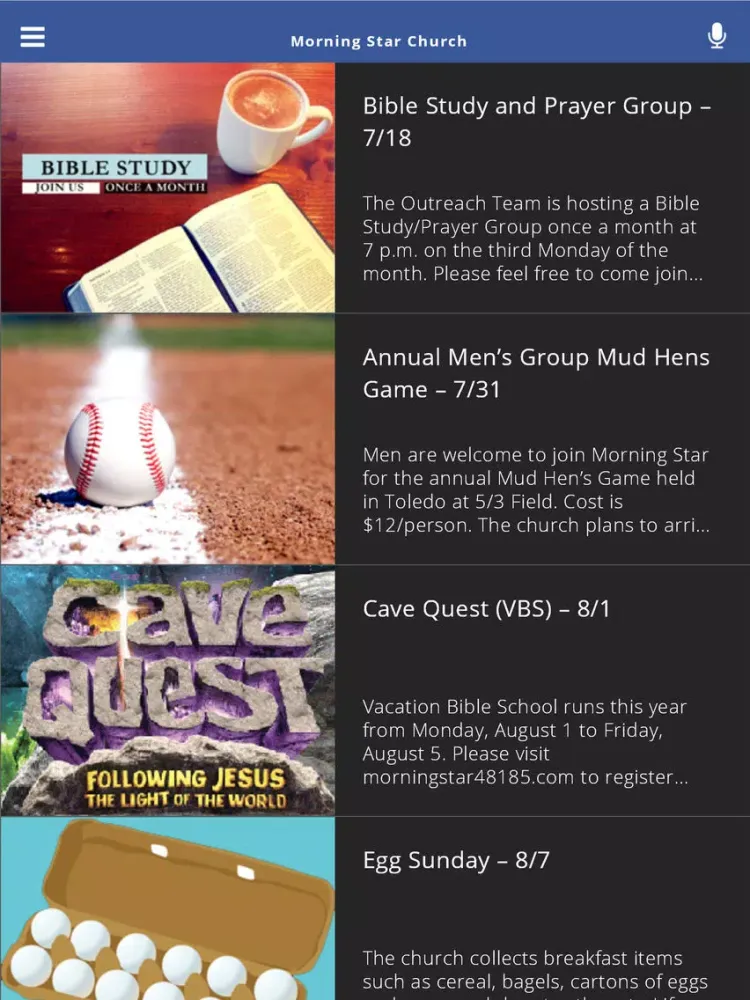 Capturas de pantalla de Morning Star Church iPad 