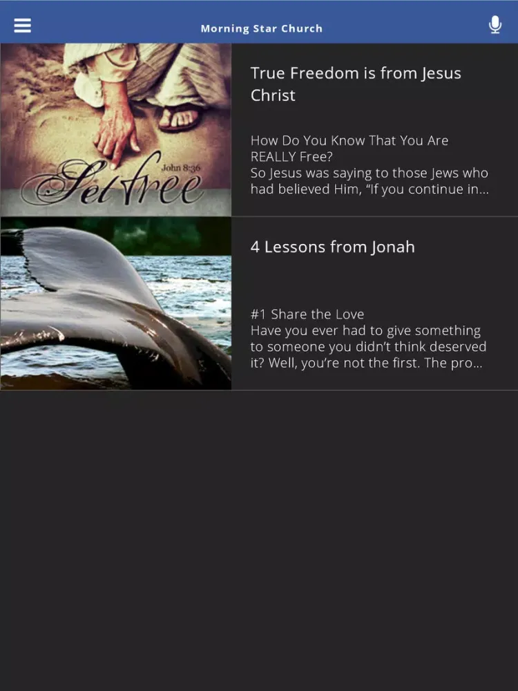 Capturas de pantalla de Morning Star Church iPad 