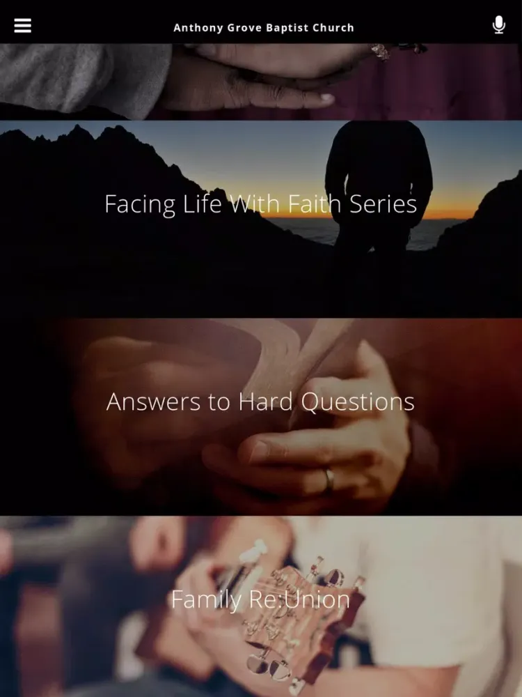 Tangkapan layar Anthony Grove Baptist Church iPad 