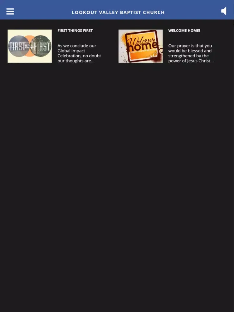 Скриншоты Lookout Valley Baptist Church iPad 