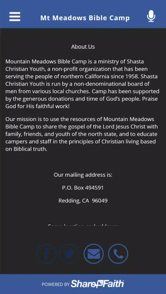 Ảnh chụp màn hình của Mt Meadows Bible Camp