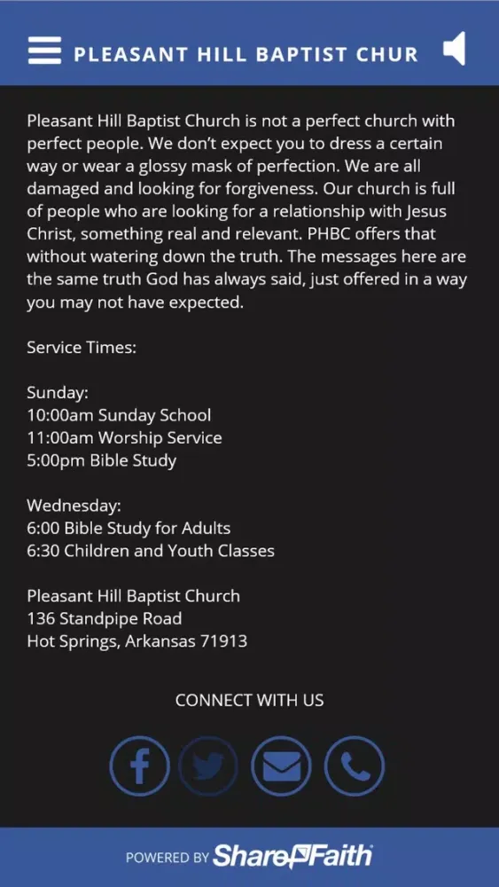 Ảnh chụp màn hình của Pleasant Hill Baptist Church