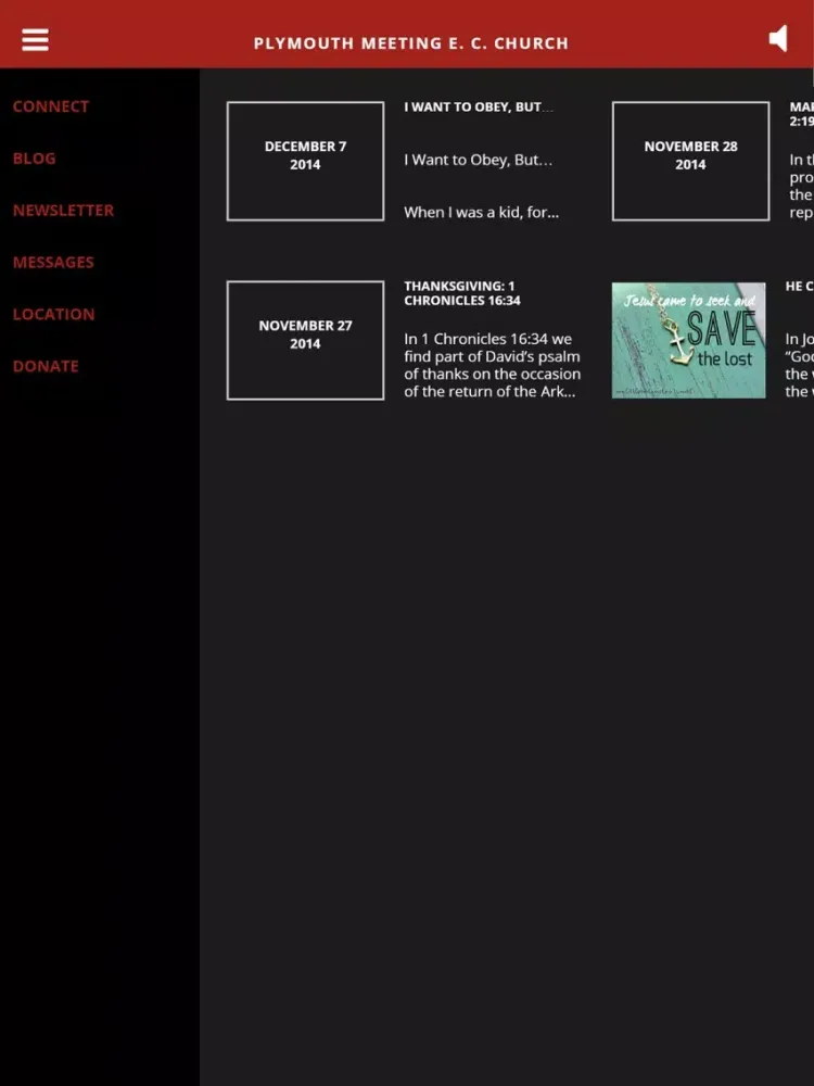 Plymouth Meeting E. C. Church iPad  Screenshots