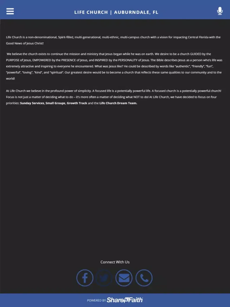 LIFE CHURCH | AUBURNDALE, FL iPad 应用截图