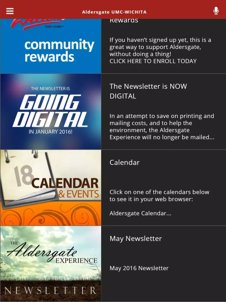 تصاویر Aldersgate UMC-WICHITA iPad 