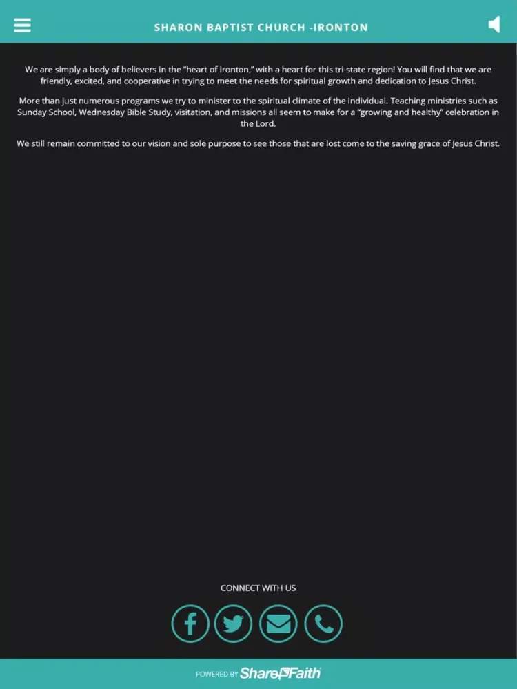 Sharon Baptist Church -Ironton iPad 应用截图