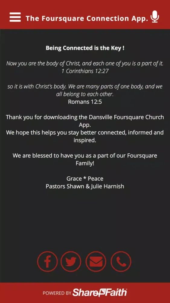Capturas de tela do The Foursquare Connection App.