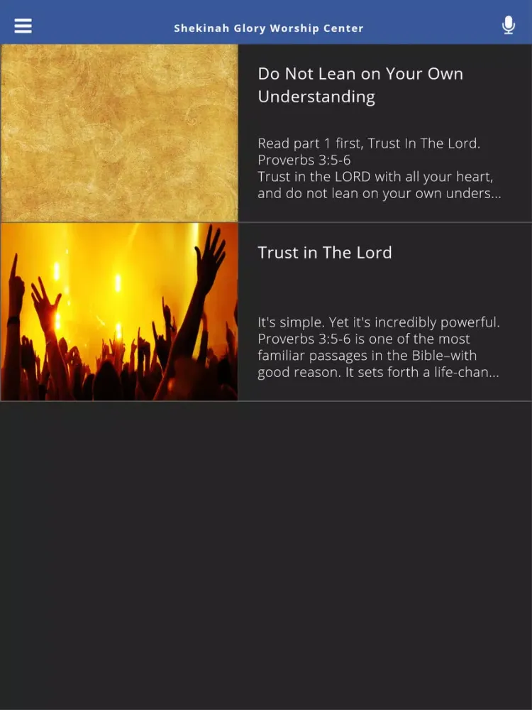 Zrzuty ekranu Shekinah Glory Worship Center iPad 